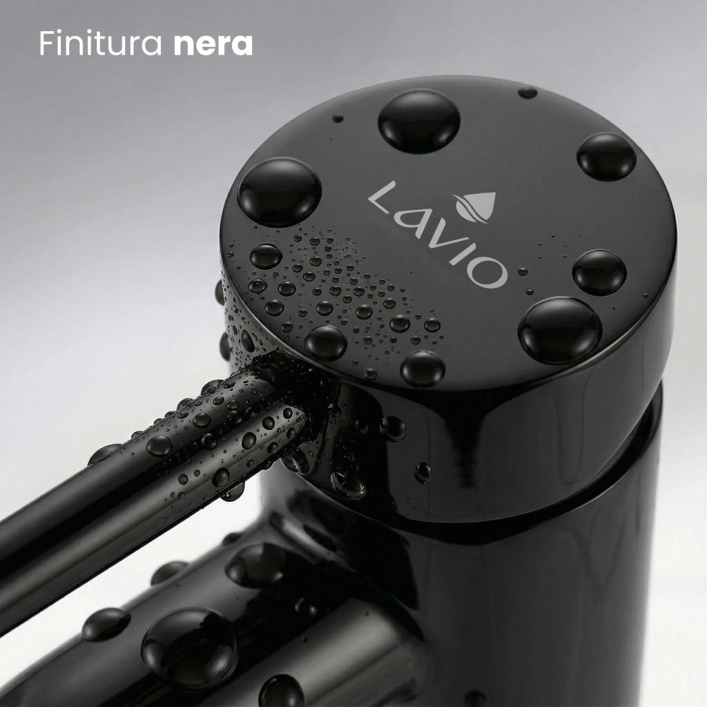 Rubinetto lavabo alto da appoggio miscelatore bagno nero VERTI
