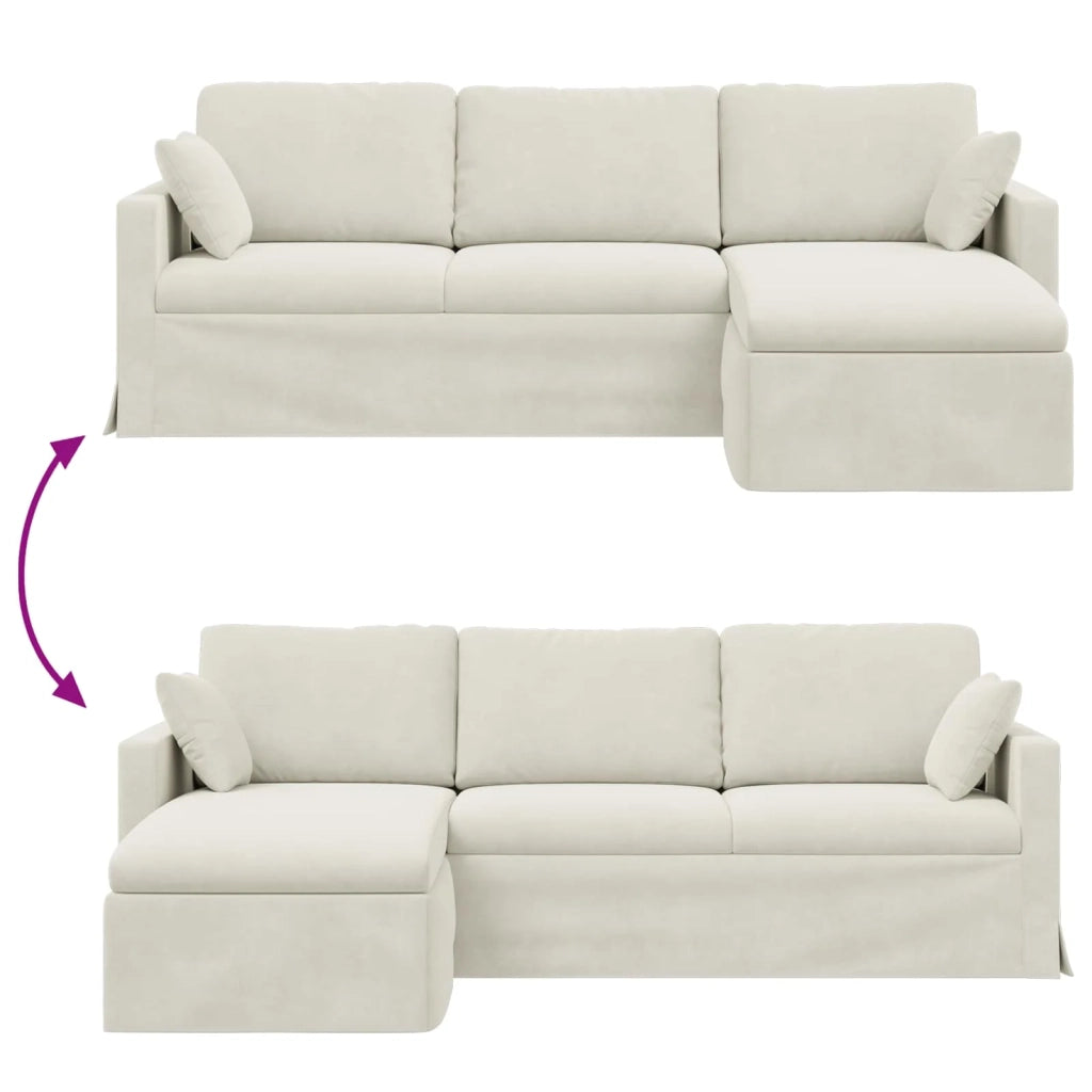 Divano Crema 228 x 134 x 80 cm Velluto 42024474