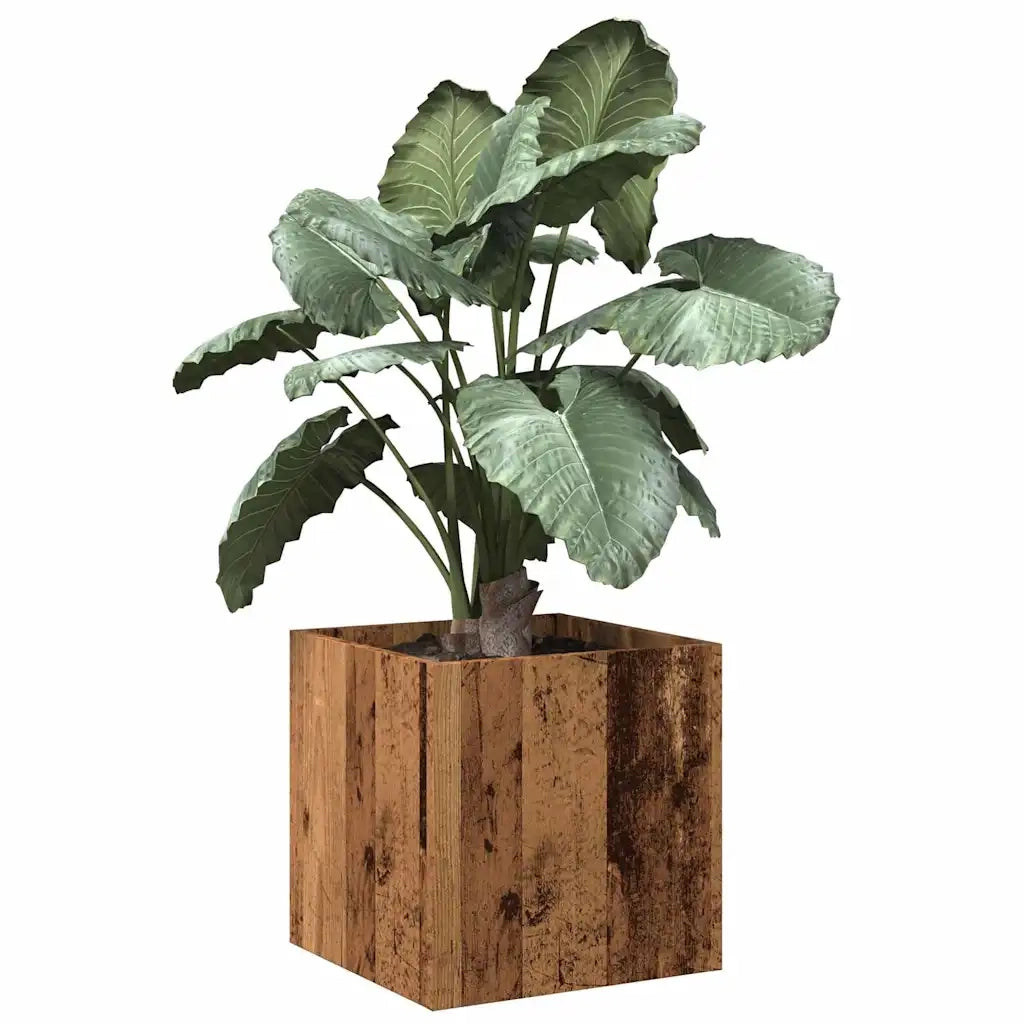 Fioriera-Vaso da Esterno-Contenitore per Piante Legno Antico 40x40x40 cm in Legno Multistrato