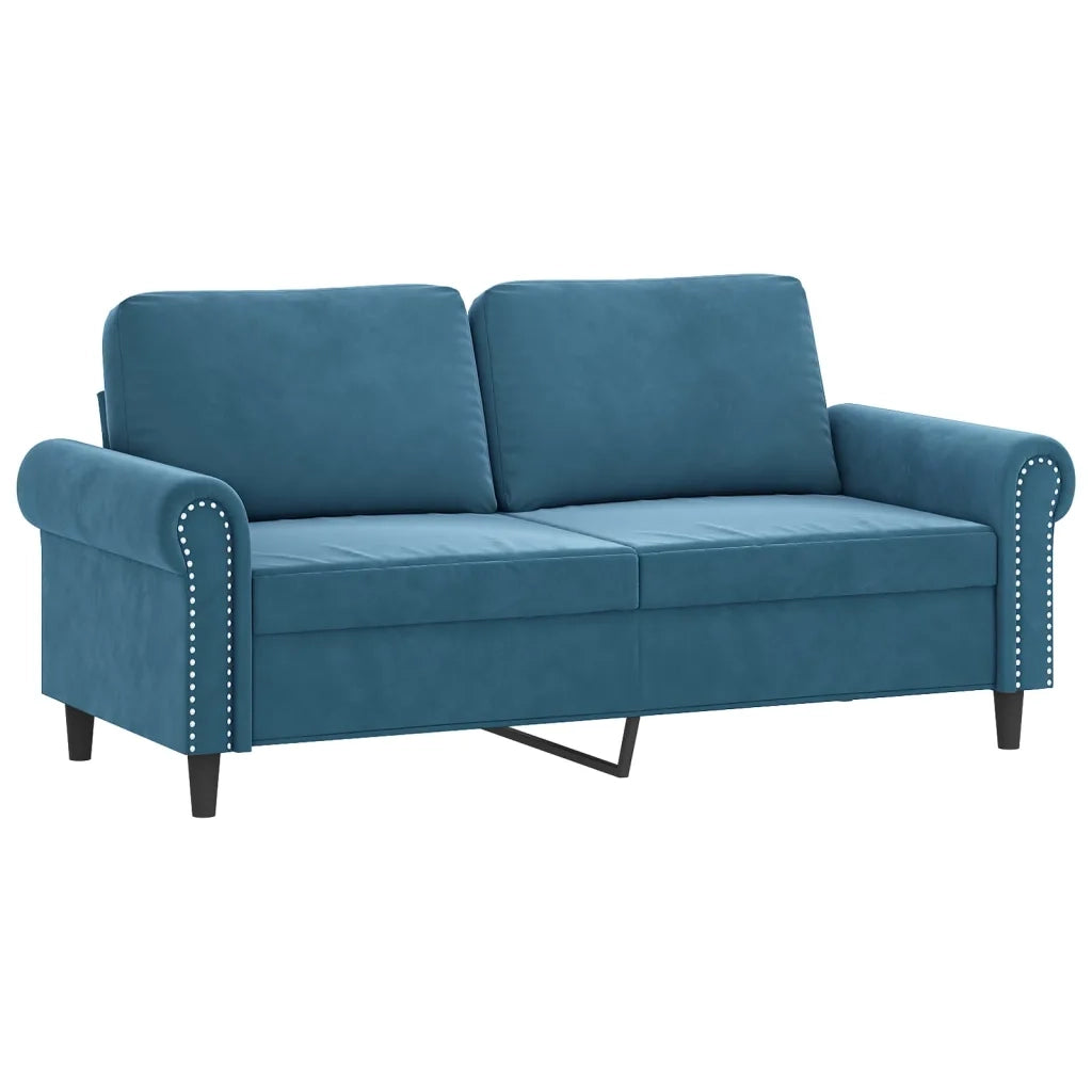 Set di Divani 2 pz con Cuscini Blu in Velluto 3202239