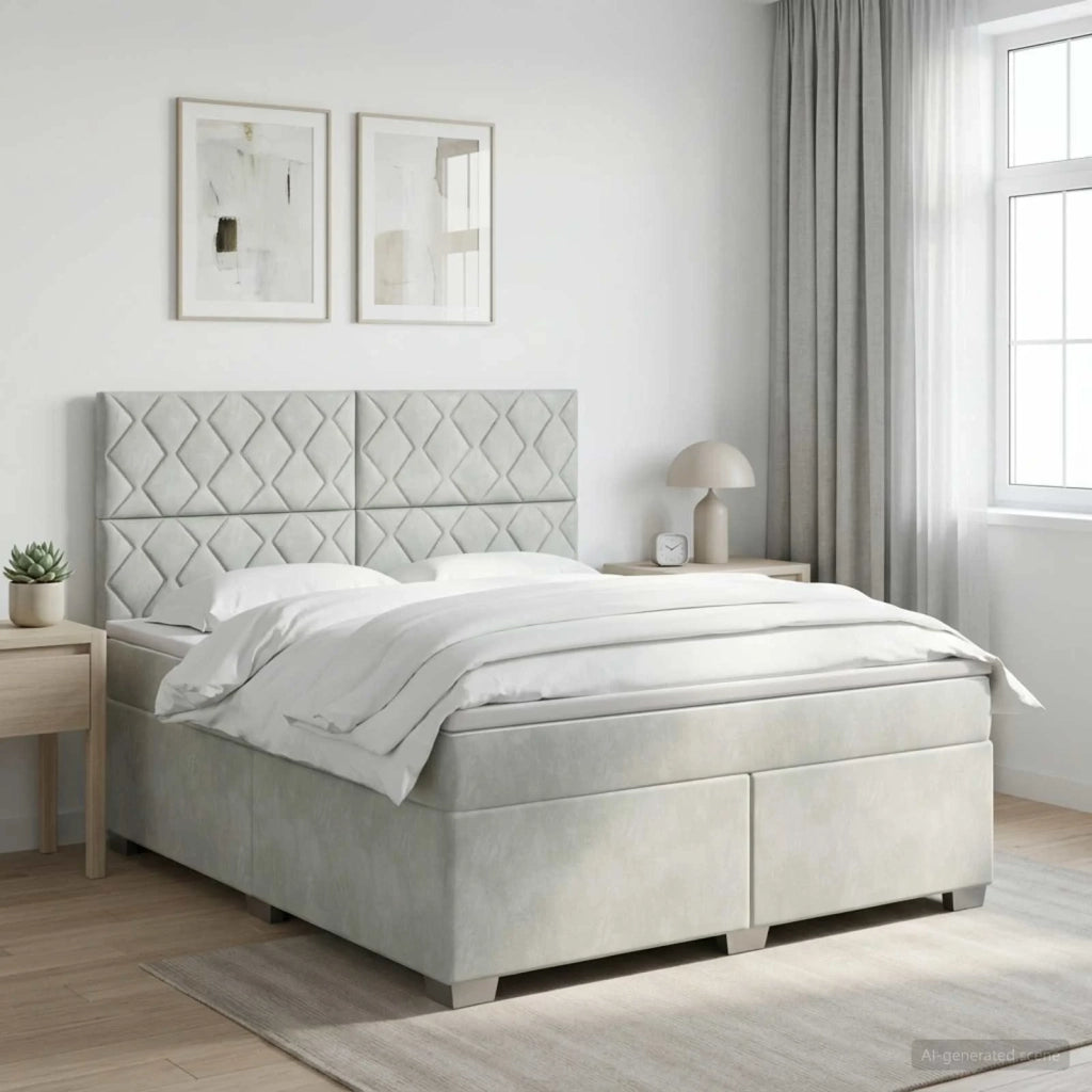 Letto box spring con materasso Grigio Chiaro 140 x 200 cm 3453662