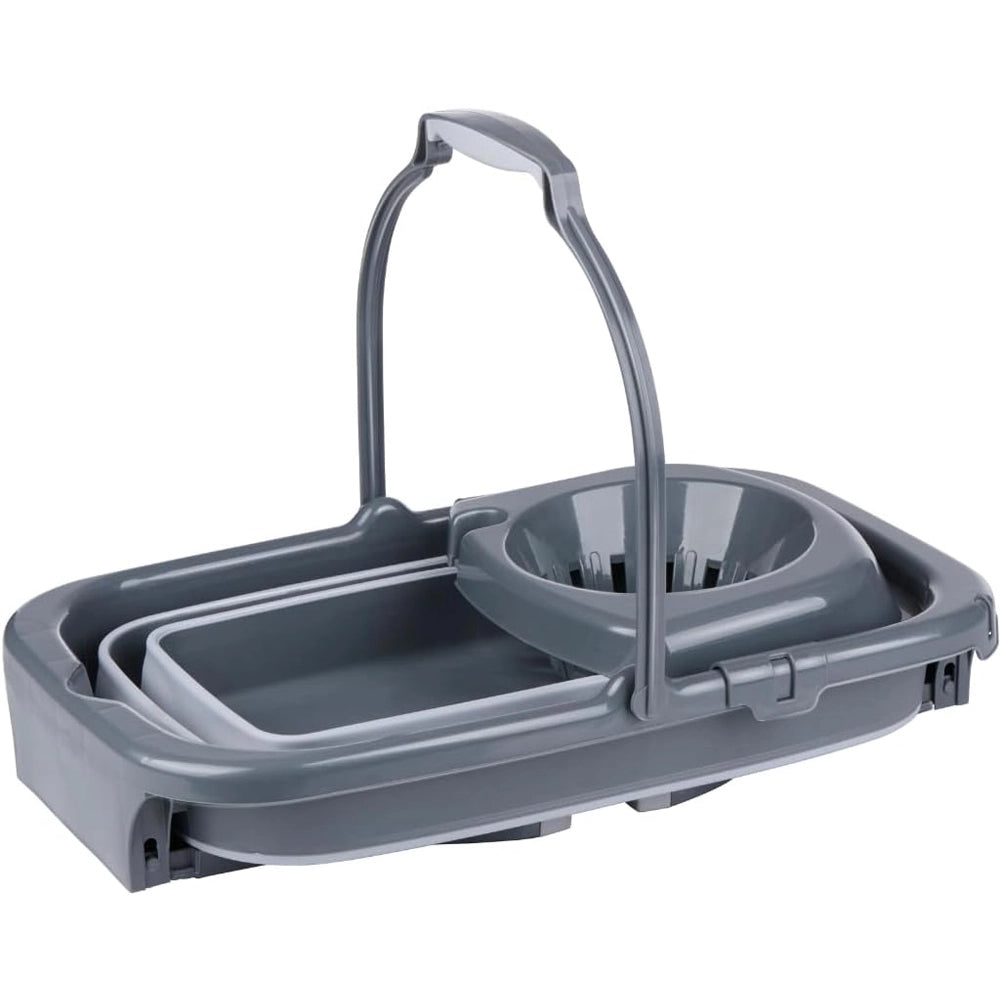 Set Mocio con Secchio e Wringer Sistema di Mocio con Secchio Pieghevole 18 Litri