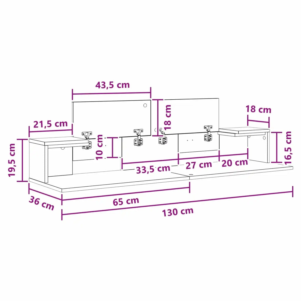 Scrivania studio Bianco 130 x 36 x 19,5 cm Legno ingegnerizzato 8006700