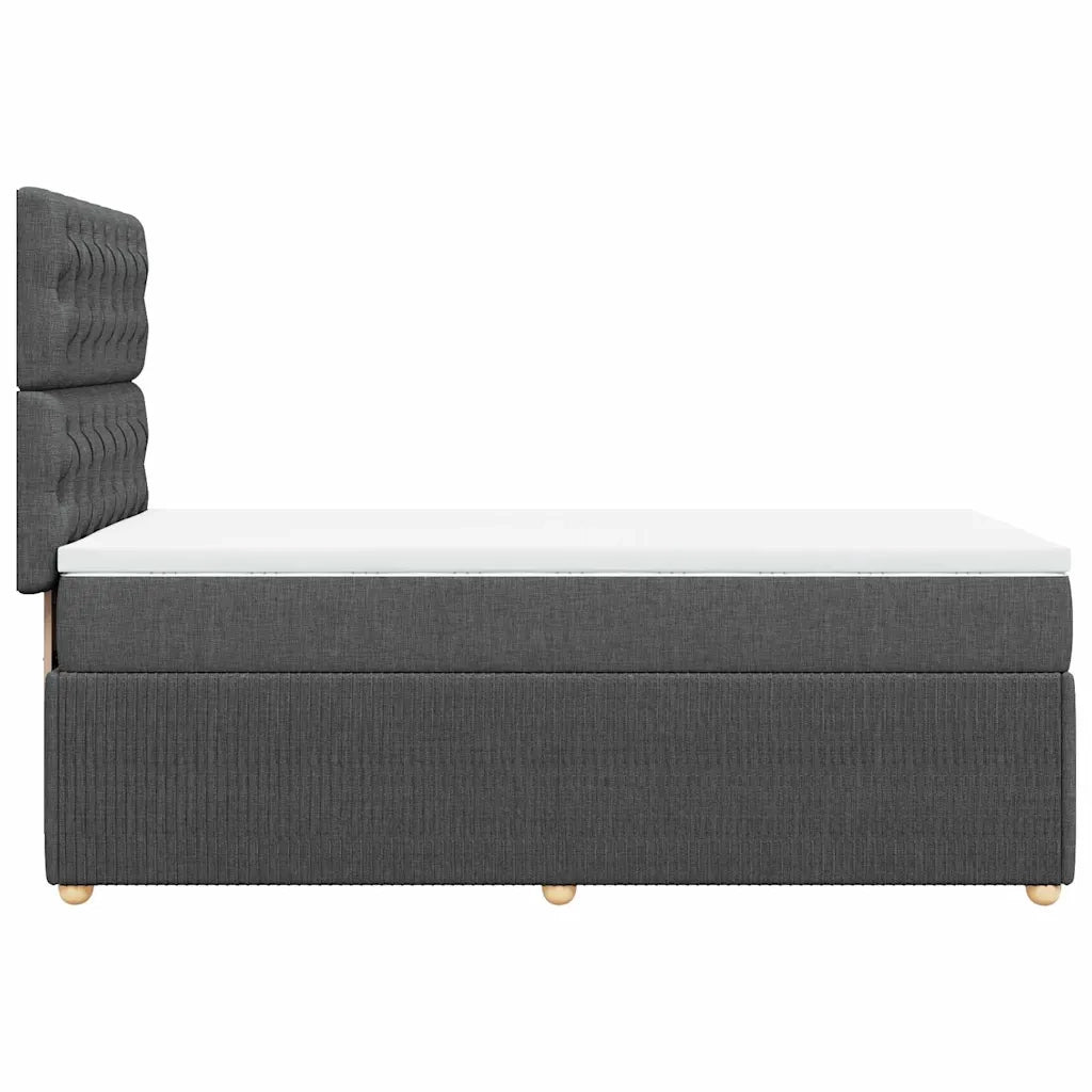 Giroletto a Molle con Materasso Grigio Scuro 90x200 cm Tessuto