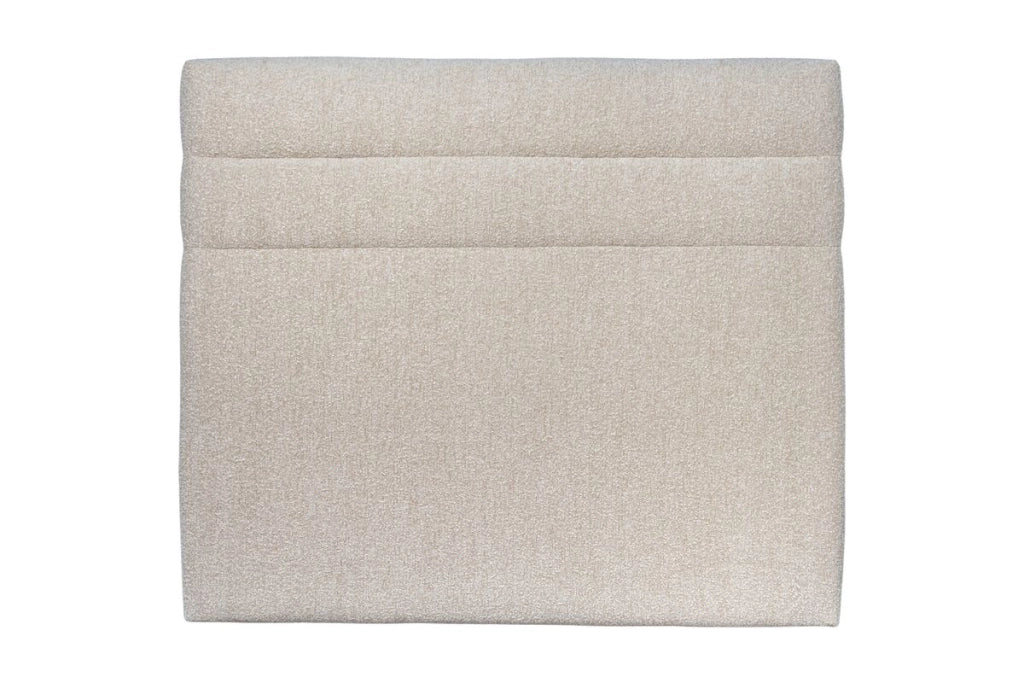 Testiera in tessuto bouclé beige chiaro con linee L200 cm