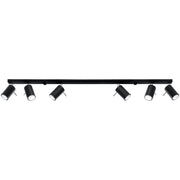 Lampada LED regolabile Bittersweet Shimmer Ring a 6 luci in acciaio nero