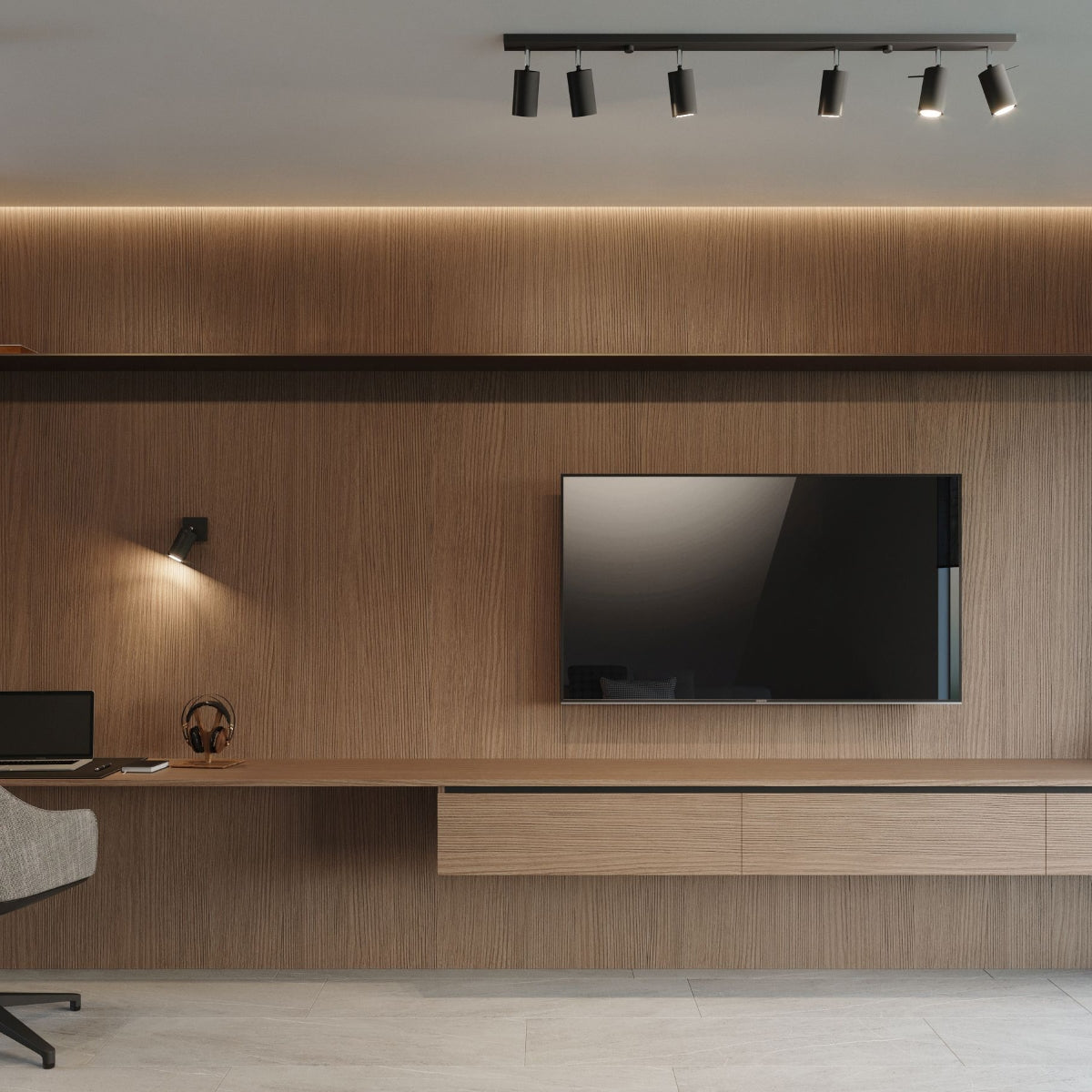 Lampada LED regolabile Bittersweet Shimmer Ring a 6 luci in acciaio nero