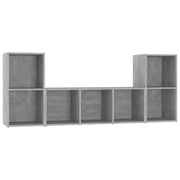 Set di mobili da 3 pezzi tra cui armadio credenza mobile TV televisore per soggiorno camera da letto salotto legno ingegnerizzato grigio 02_0024512