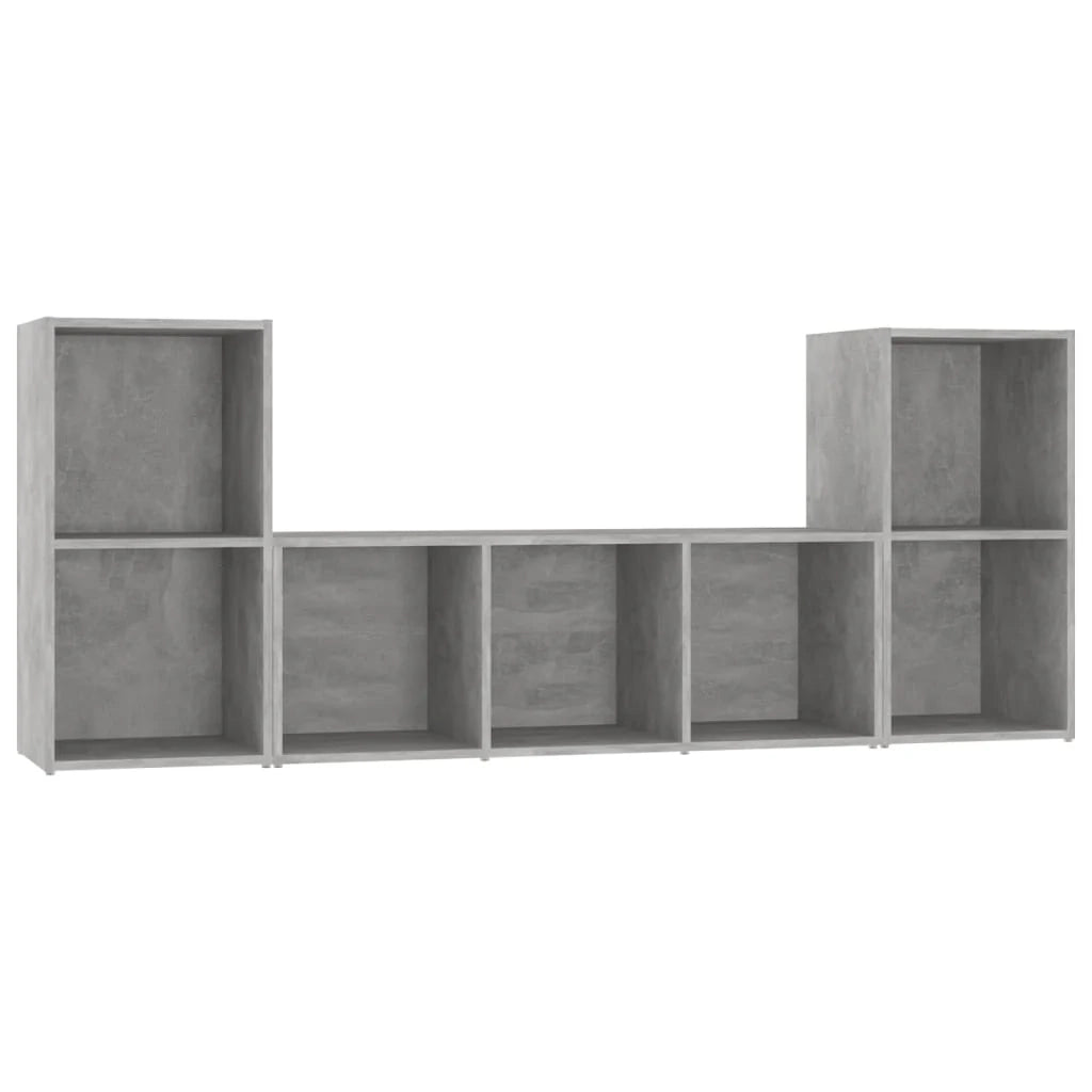Set di mobili da 3 pezzi tra cui armadio credenza mobile TV televisore per soggiorno camera da letto salotto legno ingegnerizzato grigio 02_0024512