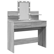 Toeletta | Tavolo da Trucco con LED Grigio Sonoma 100x40x130 cm