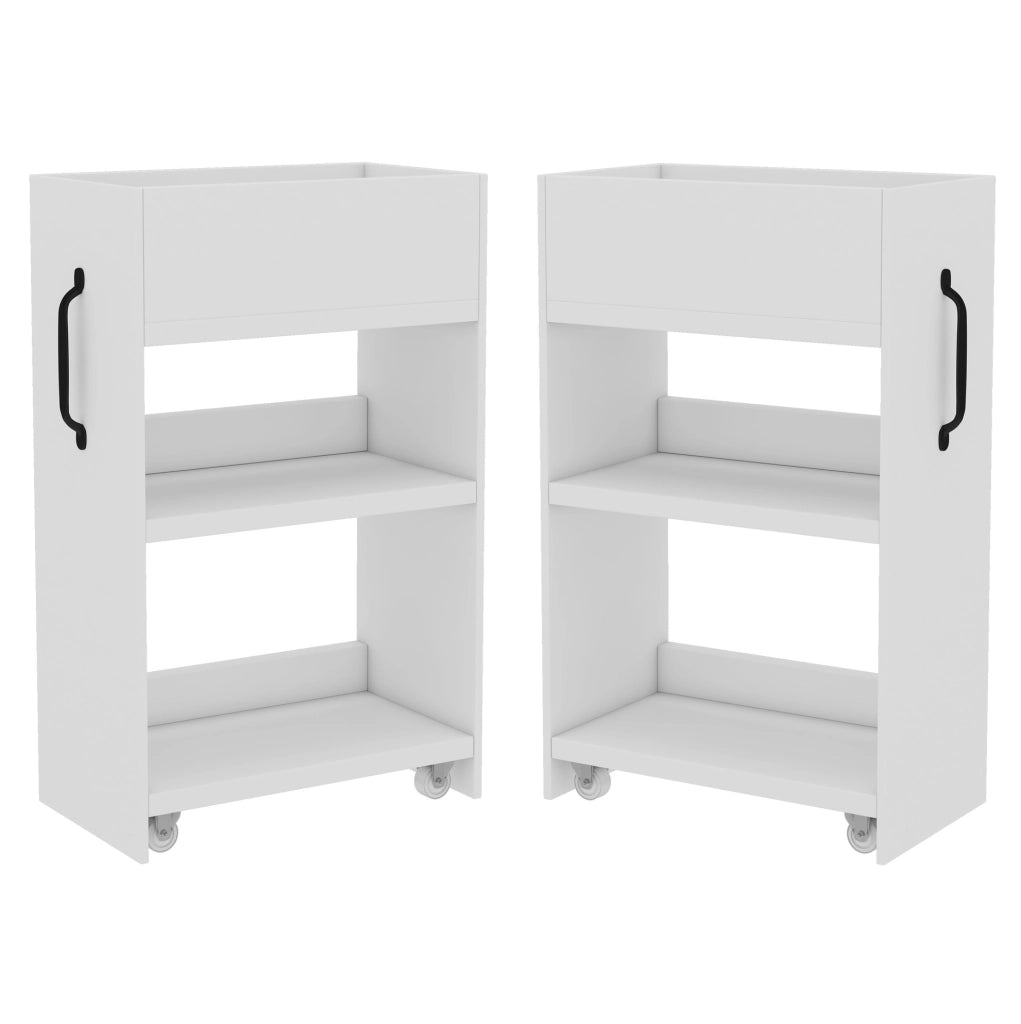 Mobile contenitore con ruote bianco 52 x 50 x 75 cm