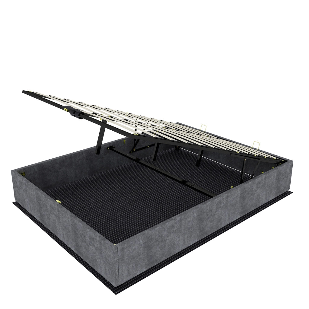 letto moderno tessuto e metallo grigio 160 x 200 cm