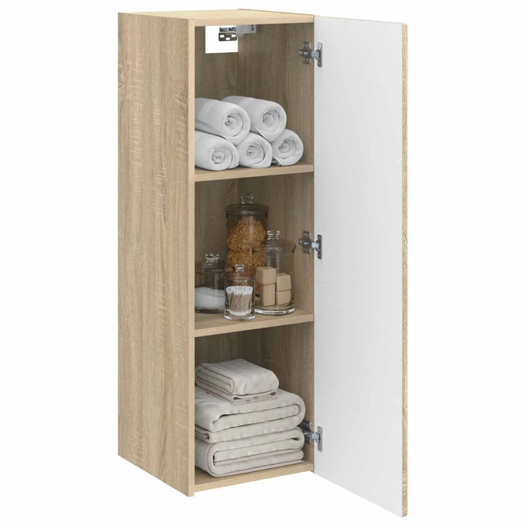Mobiletto da Bagno a Muro Rovere Sonoma 33 x 34,5 x 60 cm 890664