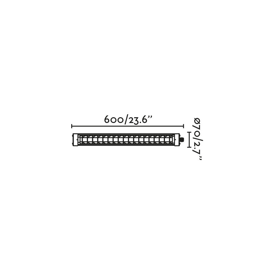 SCUBA LOUVER 600 Lampada da parete nero 20W