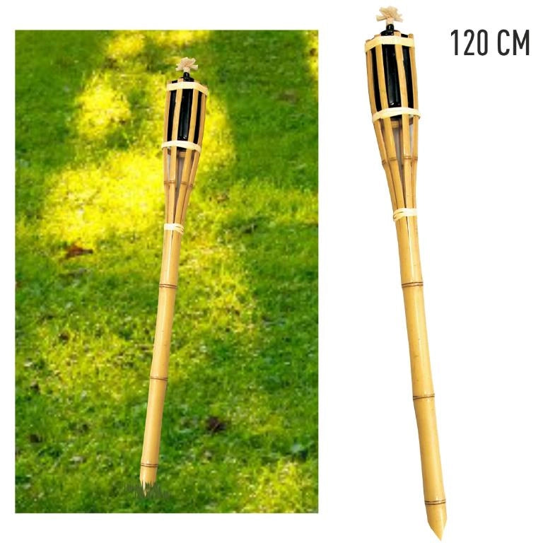 Torcia Fiaccola Lanterna ad Olio in Bamboo per esterni giardino 120 cm