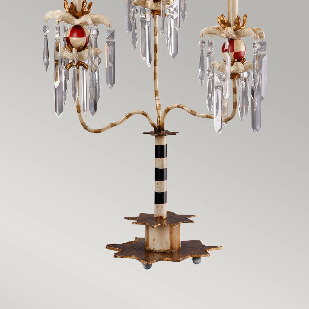 Lampada tavolo Art Déco Birdland 3xE27 oro crema