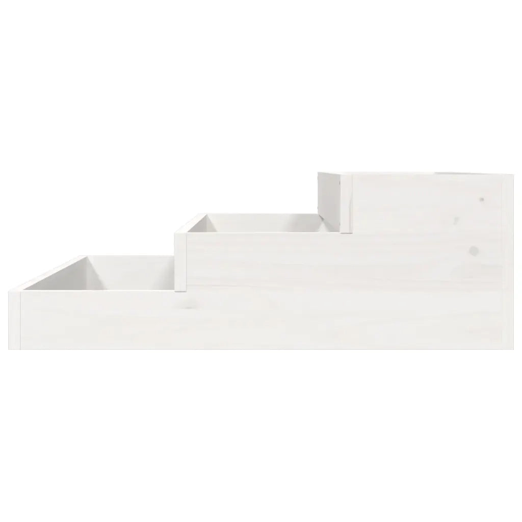 Fioriera | Cassetta per fiori | Vaso Bianca 78x78x27 cm in Legno Massello di Pino