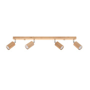 Plafoniera MONTAN 4 faretti legno naturale cromata Pure Lume