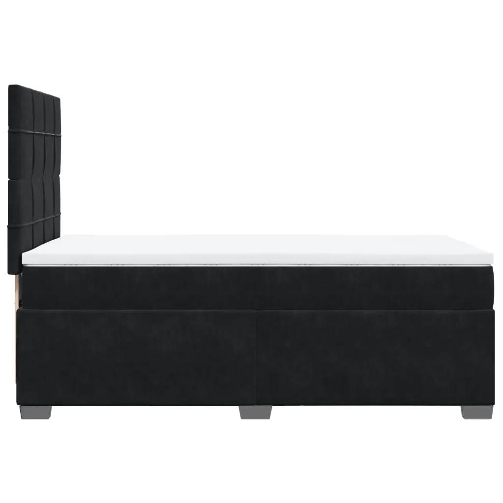 Giroletto a Molle con Materasso Nero 100x200 cm in Velluto 3290836