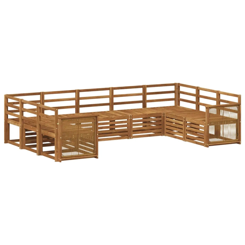 Set divano sezionale 7 pcs Naturale Legno di Acacia Massello 3384835