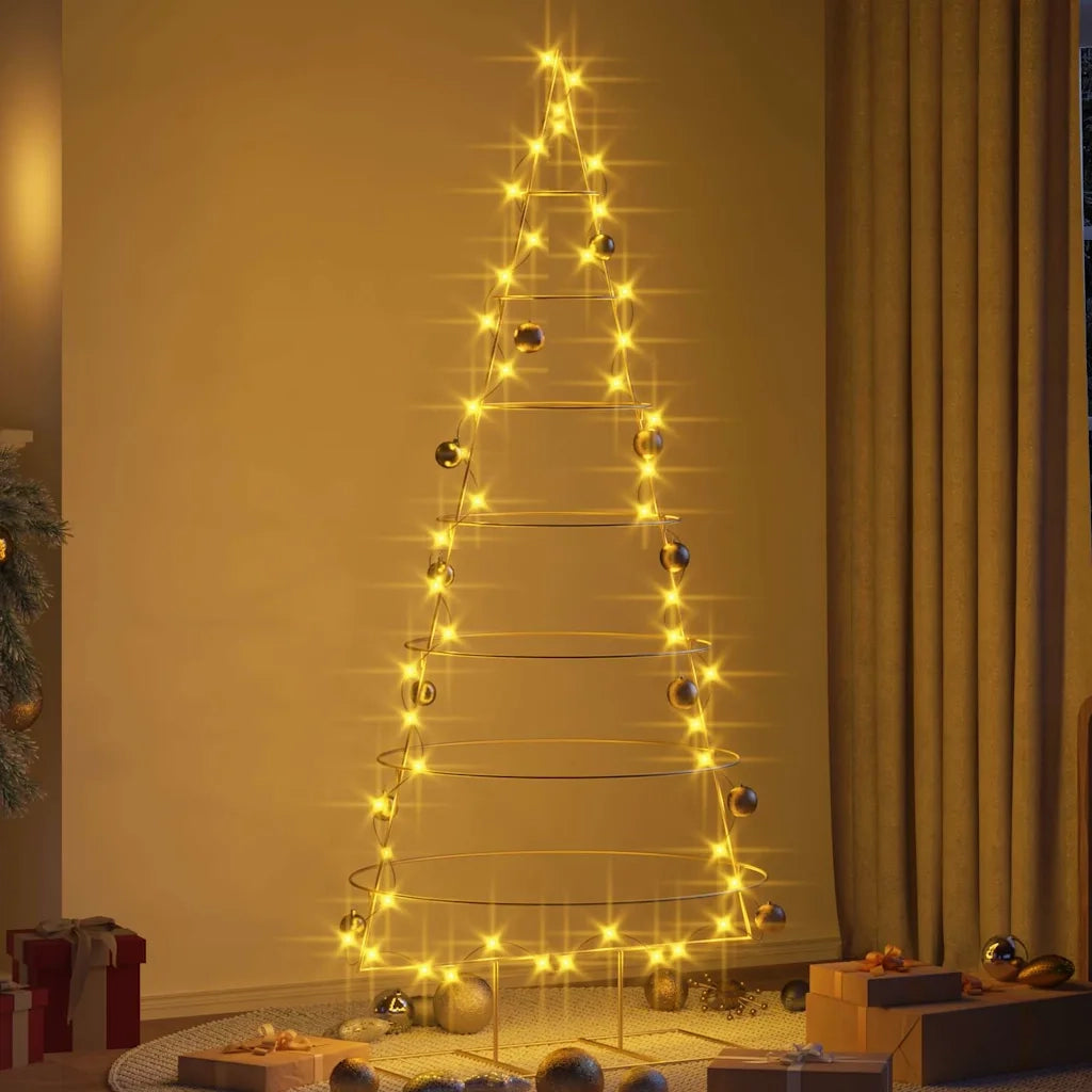 Albero di Natale in metallo con supporto Oro 209 cm