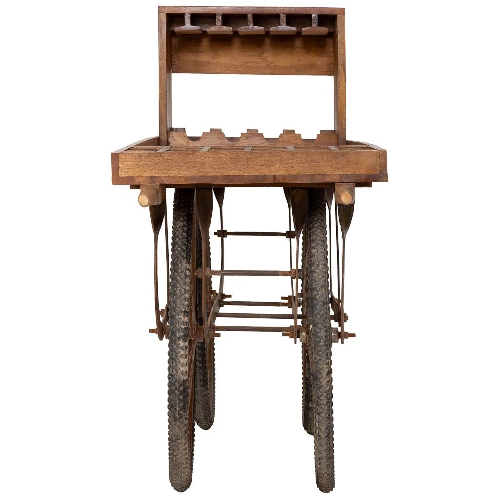 Carrello espositivo in legno, marrone, 180x60x116h cm