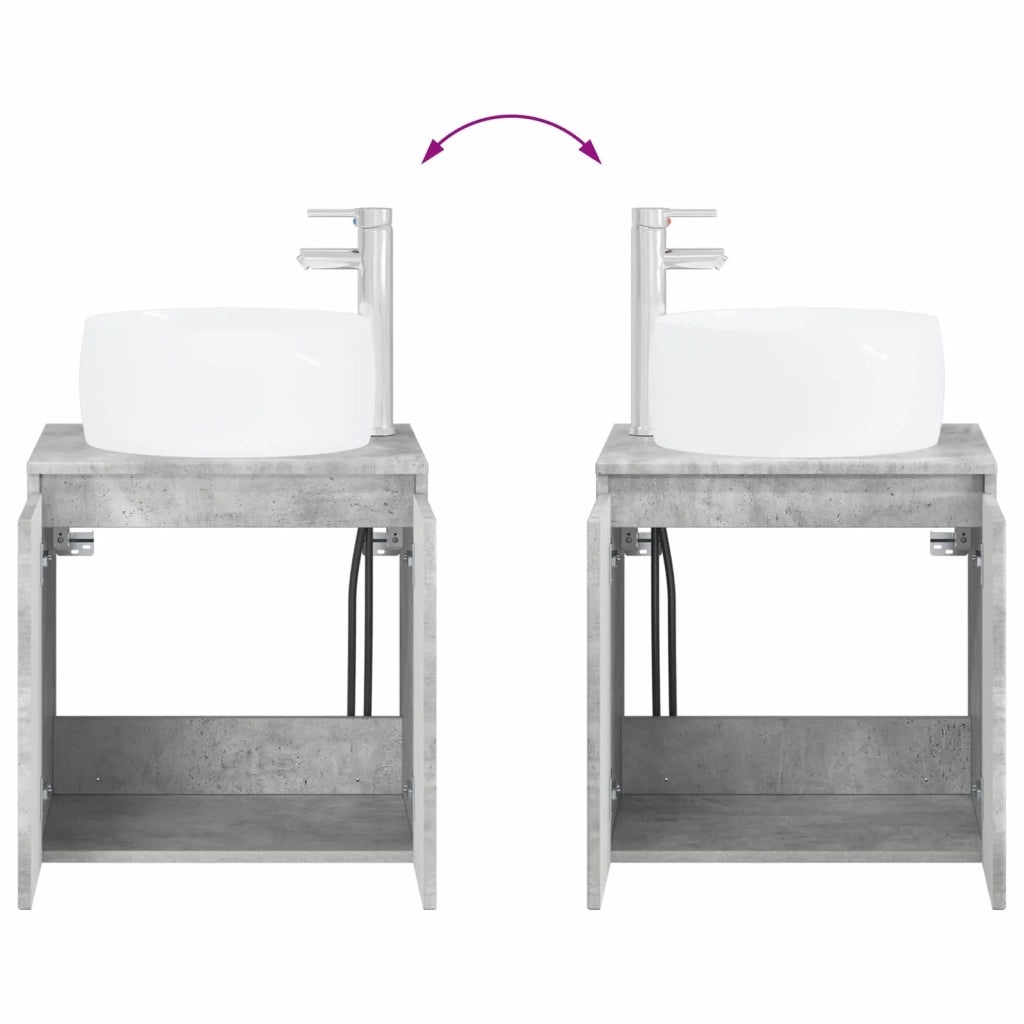 Set di mobili per il bagno 2 pz Grigio Cemento 3404097