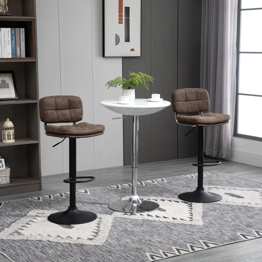 Sgabelli da bar Vintage ¨C zephmum ¨C 2 pezzi, imbottiti, marrone