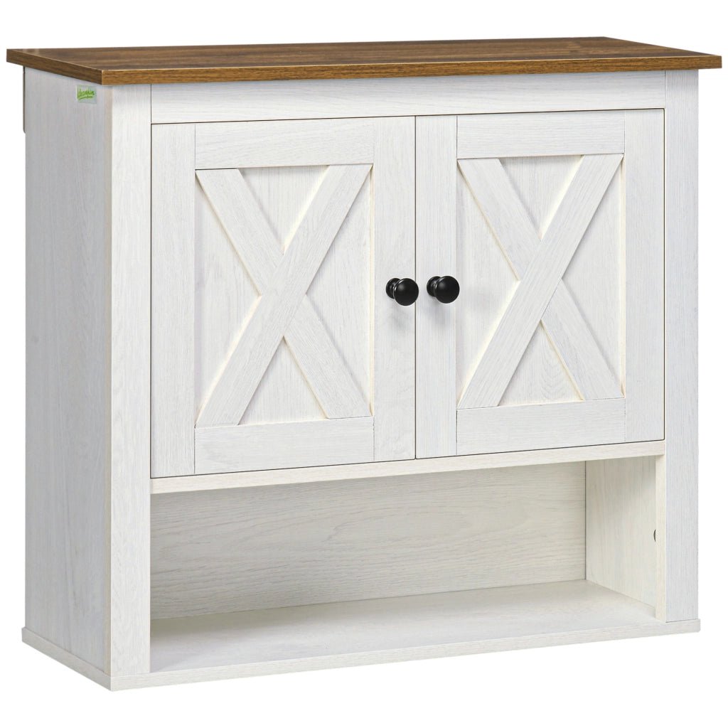 Armadio da bagno a muro con 2 ante e ripiani ¨C zephmum ¨C 60x19,5x52,5 cm bianco