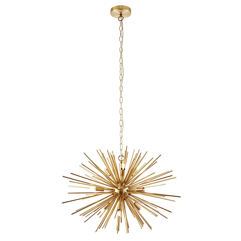 Lampadario Sputnik ORTA ottone satinato 9xG9 Endon