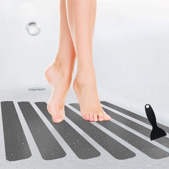 Adesivi Anti-Slittamento XXL per Bagno e Doccia - 50 x 4 cm - Set da 10
