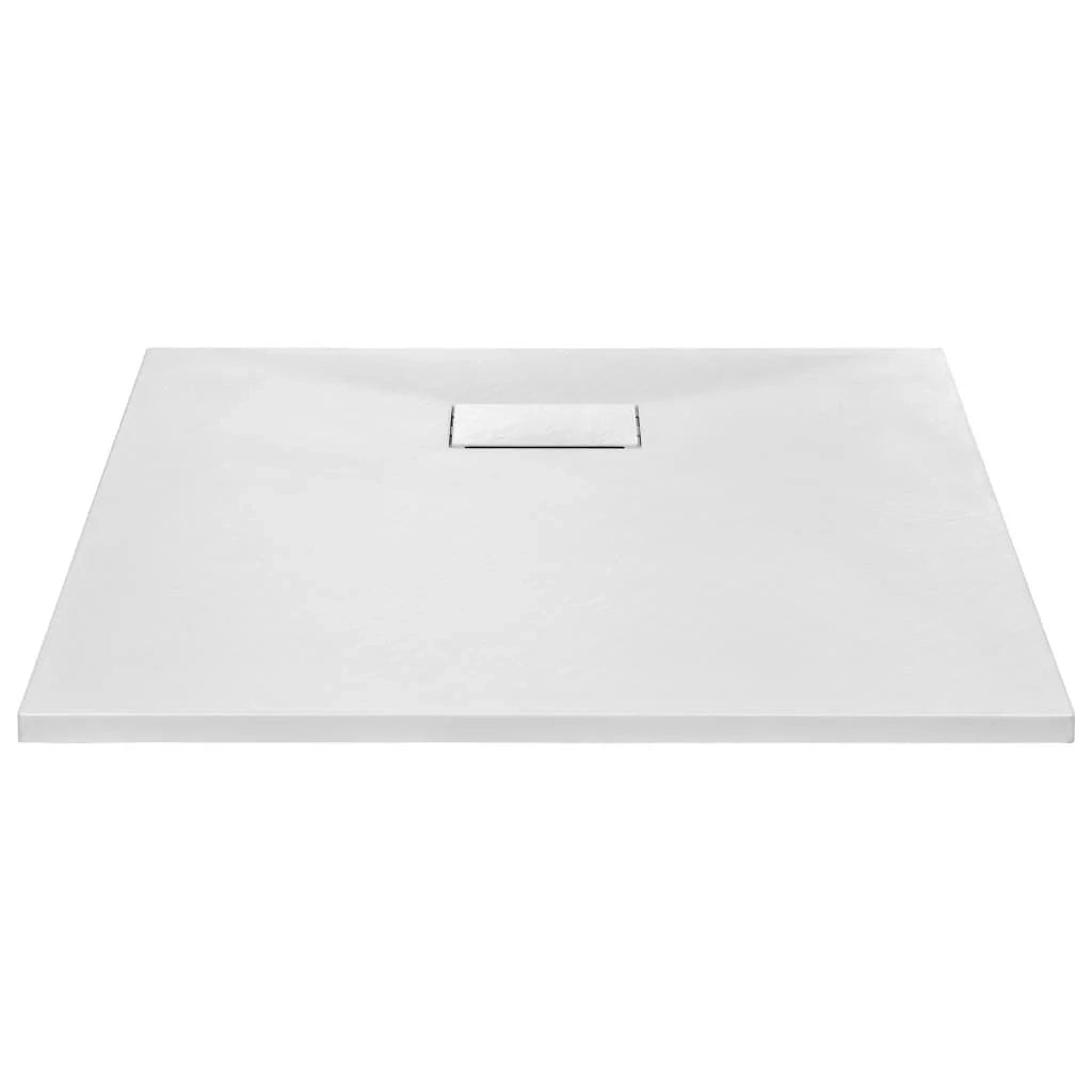Piatto doccia rettangolare per bagno casa interno foro di scarico standard 9 cm SMC 80 x 80 cm bianco 02_0003447
