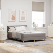 Letto con Rete a Molle e Materasso Tortora 140x190 cm Tessuto