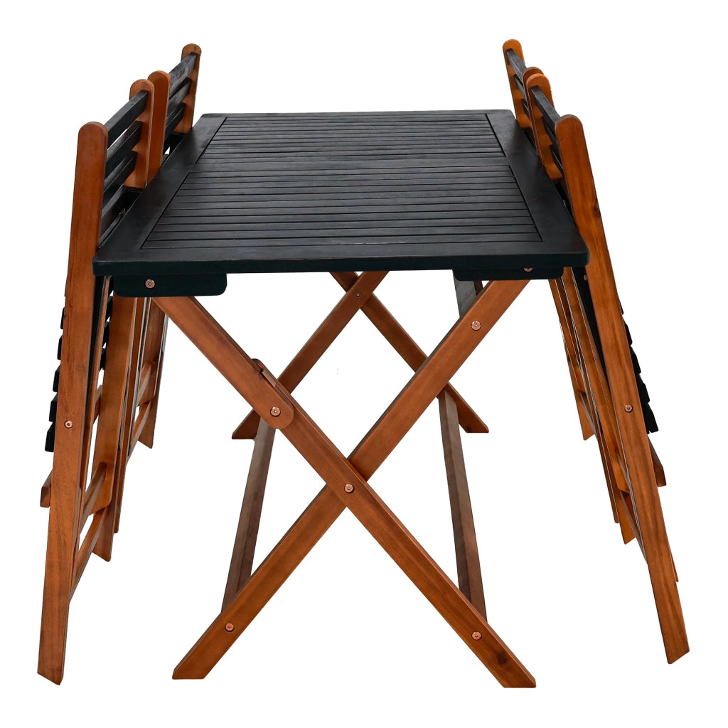 Set di mobili da giardino 5 pezzi in legno di acacia grigio naturale 03_0010531