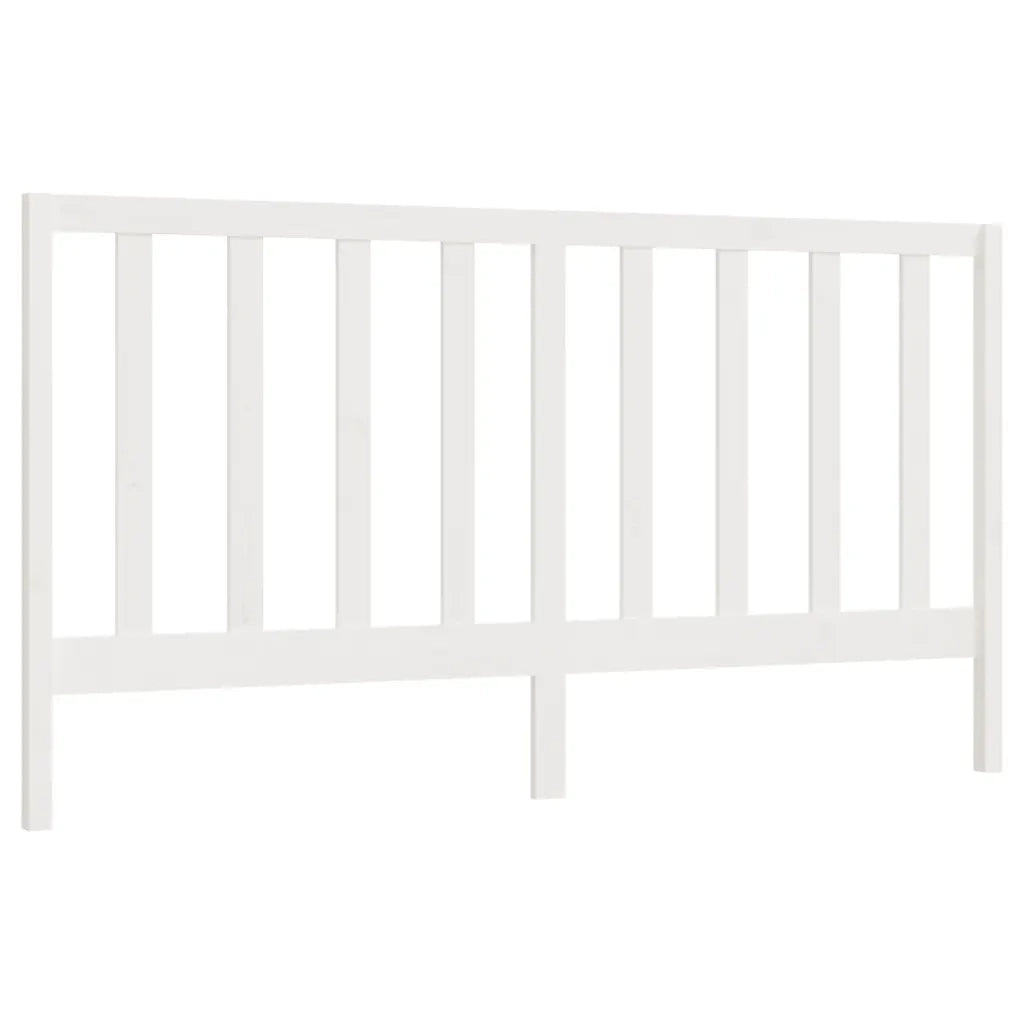 Testiera per Letto Bianca 206x4x100 cm Legno Massello di Pino