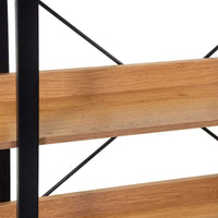 Libreria 5 ripiani 120x28xh171 cm in Metallo e Legno Achille Naturale