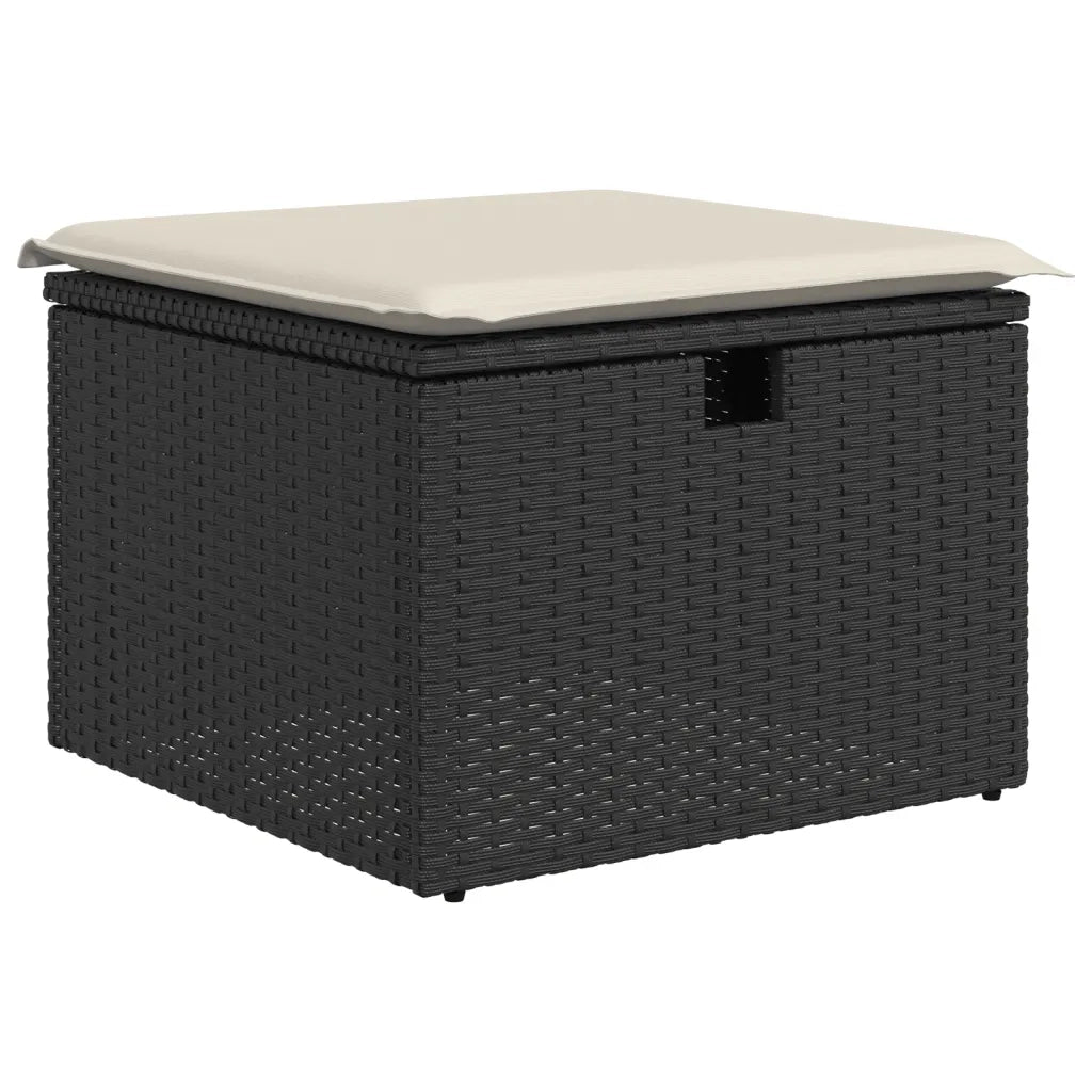 Set Divani da Giardino 9 pz con Cuscini Nero in Polyrattan 3275346