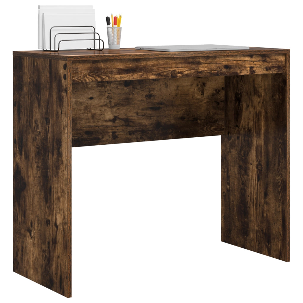 Scrivania da Scrittura Rovere Affumicato Legno Ingengerizzato