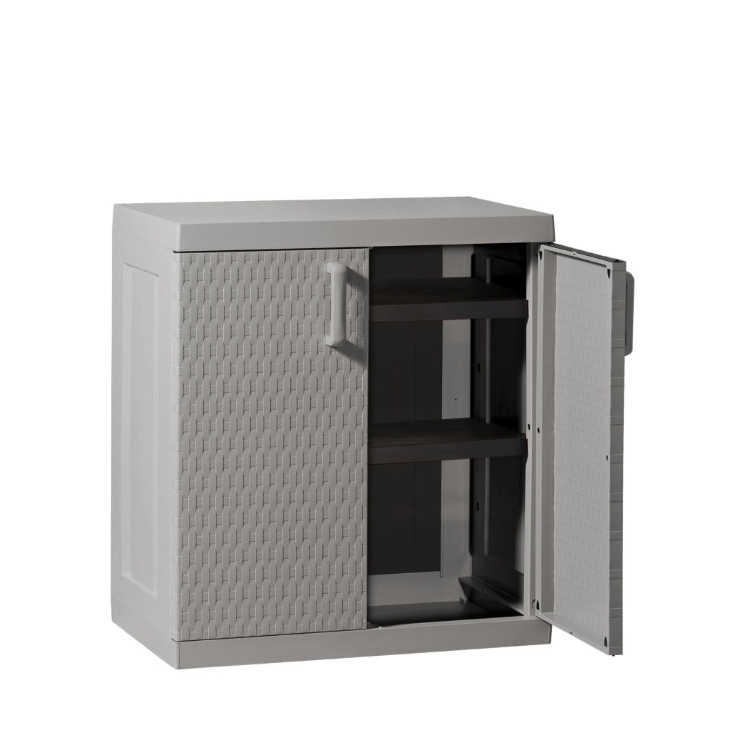 ARMADIO RESINA MEGA RATTAN BASSO L89xP54x96h GRIGIO