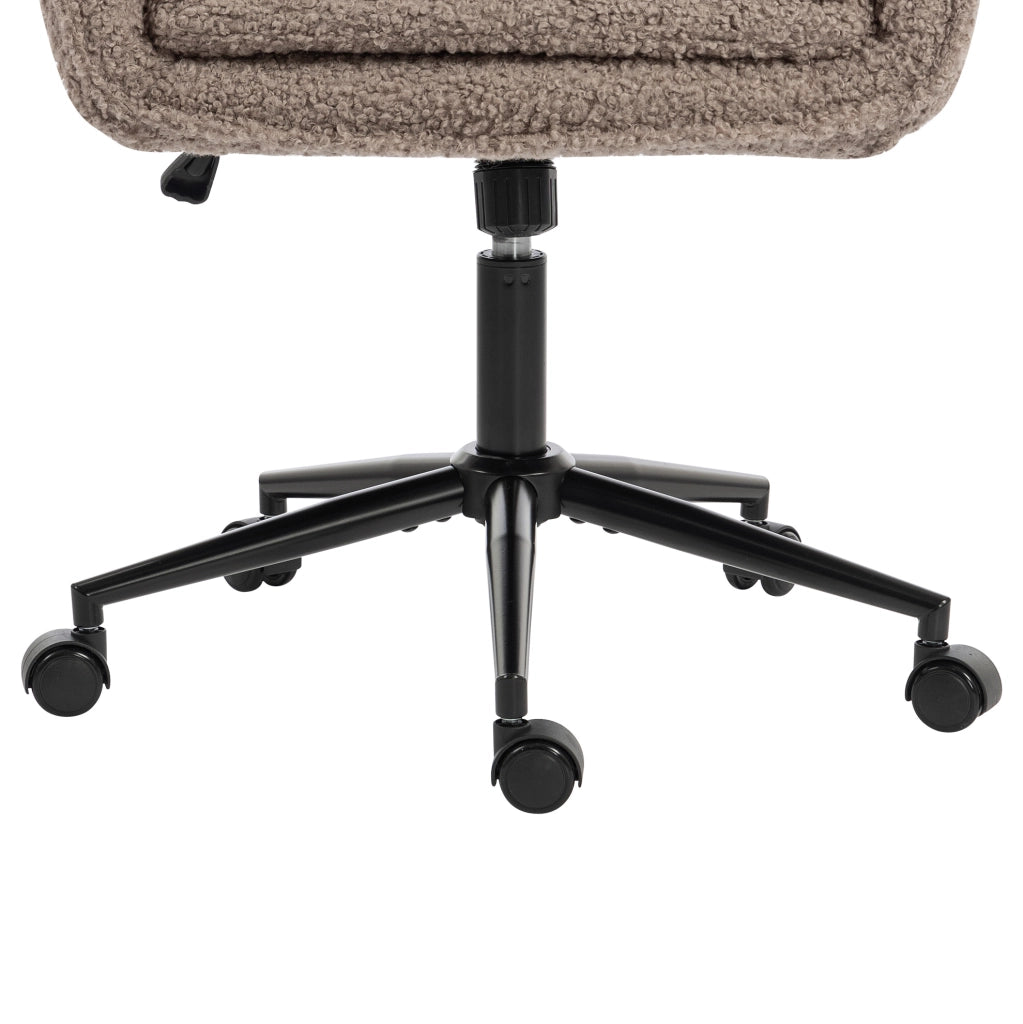 Sedia da ufficio girevole in teddy fleece marrone