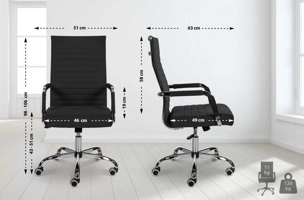 Sedia Da ufficio Amadora nero,Tessuto