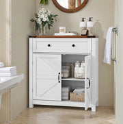 MOBILETTO Multiuso 76 x 30 x 83 cm Bianco in MDF con piano effetto noce