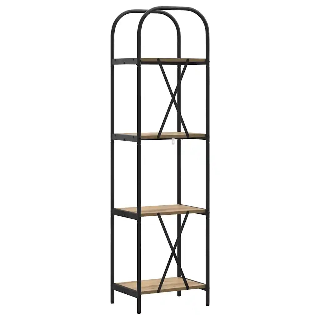 Libreria-Scaffale per Libri-Mobile di Stoccaggio Rovere artigianale 40 x 30 x 146 cm Legno multistrato 501020