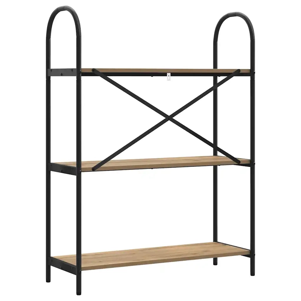 Libreria-Scaffale per Libri-Mobile di Stoccaggio Rovere artigianale 80 x 30 x 109 cm Legno multistrato 933600