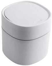 Vaschetta di raccolta rifiuti compatta con coperchio per cucina, tavolo, bagno, camera da letto, bambini (bianca)