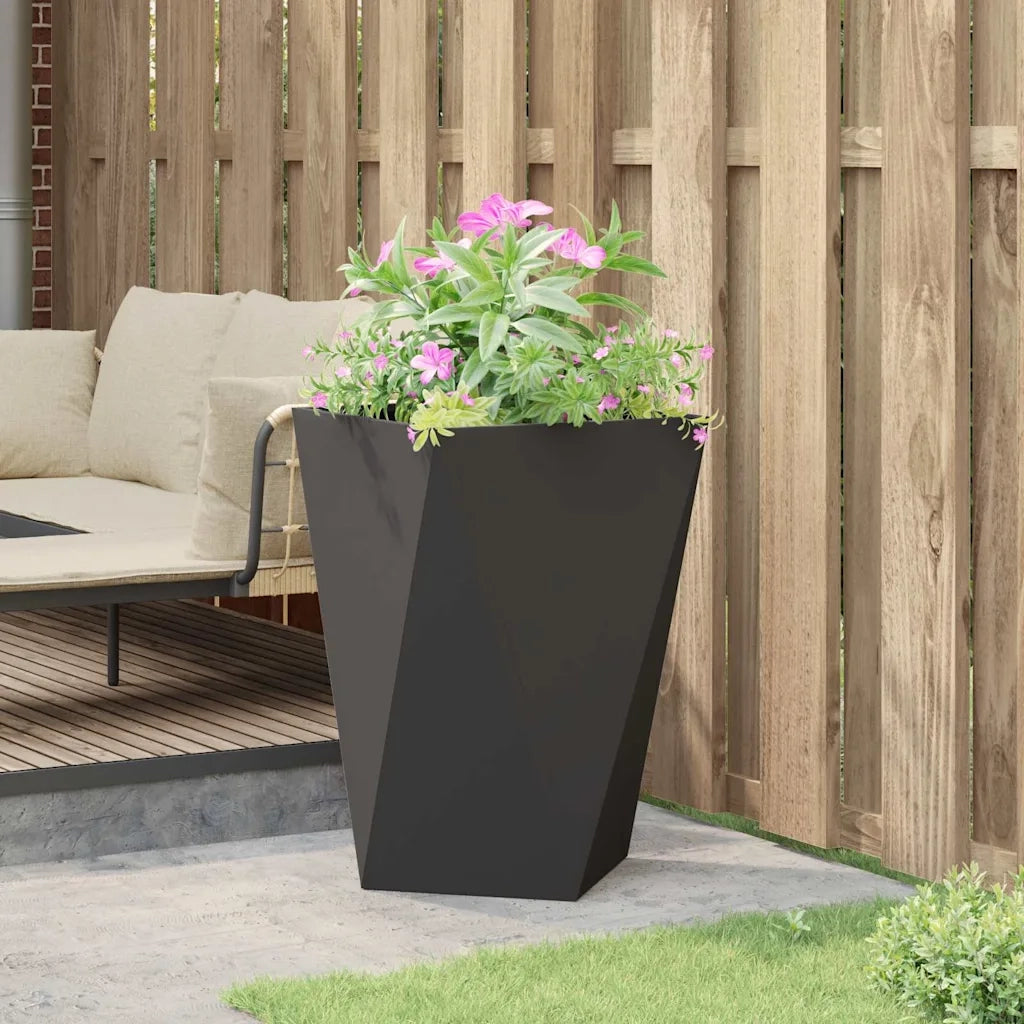 Fioriera | Cassetta per fiori | Vaso Nero 50 x 50 x 75 cm Acciaio