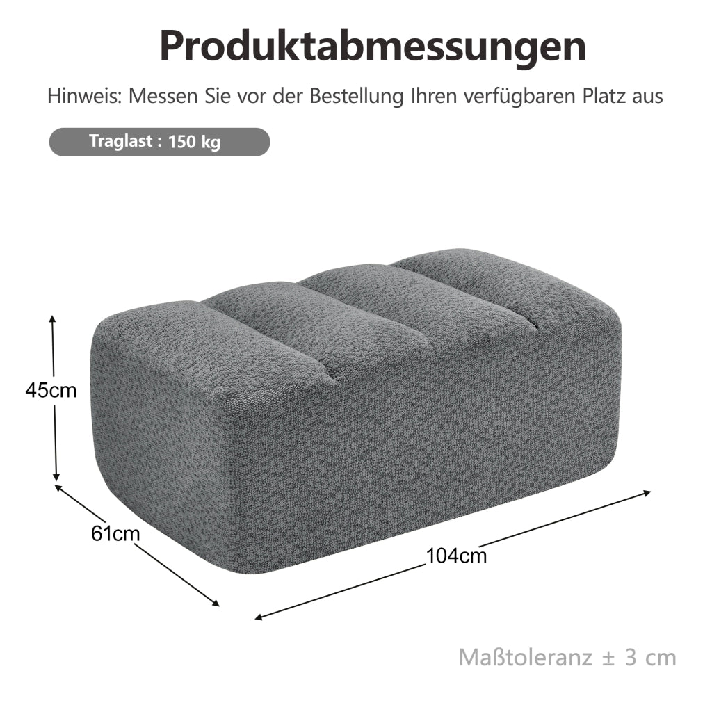 DIVANO Modulare senza montaggio in Fleece granulare Grigio 25x25x83 cm