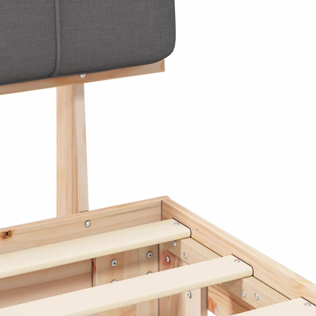 Letto con Testiera Rivestita Grigio scuro 160 x 200 cm 877405