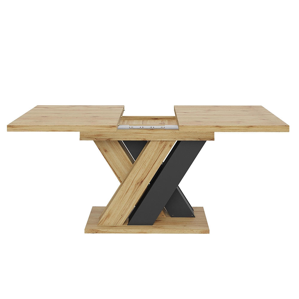 Tavolo da pranzo telescopico - Xylo - 119-158,5¡Á80cm - Colore legno con gambe a X