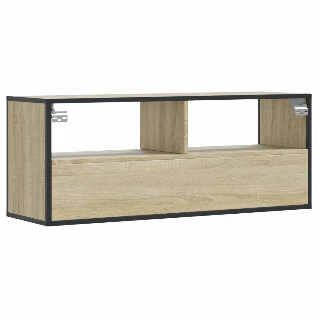 Mobile TV Rovere Sonoma 100x31x39,5cm Legno Multistrato Metallo